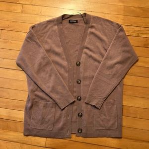 Naadam Cashmere Boyfriend Cardigan in Mink